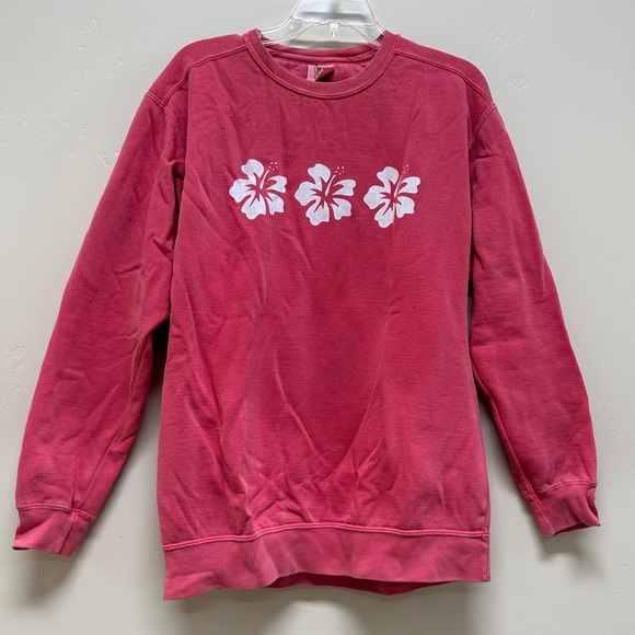 Hibiscus Crewneck Sweatshirt Size M - Picture 1 of 10